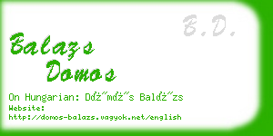 balazs domos business card